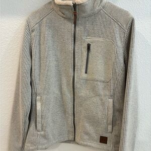 Women’s Overland Gray/Tan Ribbed Zip-Up Jacket Medium